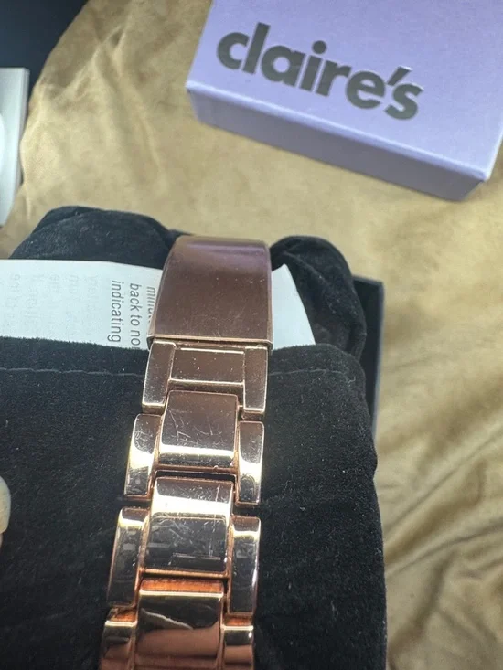 Claire's Rose Gold Crystal Accent Women's Bracelet Watch - NIB - Picture 7 of 8